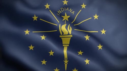 Realistic Indiana State Flag Waving Animation
