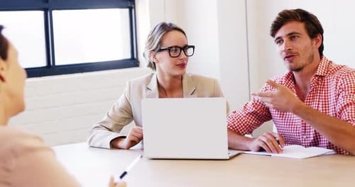 Business Meeting in Modern Office