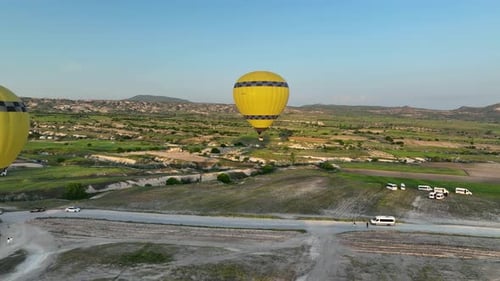 Aerial view Hot air baloons in Turkey 4 K