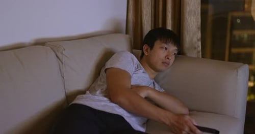 Man Watch TV at Home