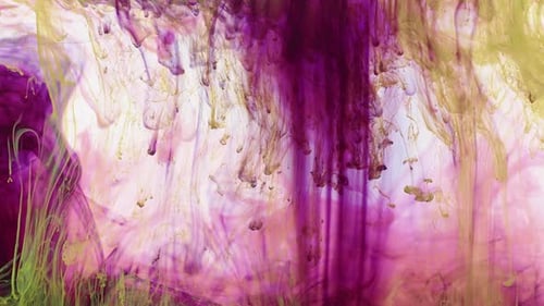 Colorful Ink Flowing and Mixing in Water