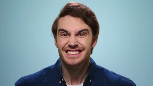 Man Showing a Variety of Emotions, Close Up