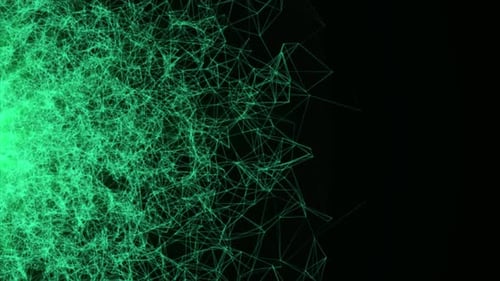 Fundo de rede digital de plexo verde brilhante, fundo de rede de alta tecnologia, rede abstrata