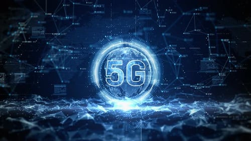 Futuristic 5G Global Network Connection Title Reveal