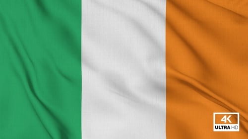 Seamlessly Looping Waving Ireland Flag Animation