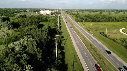 Aerial Drone Shot of the Highway
