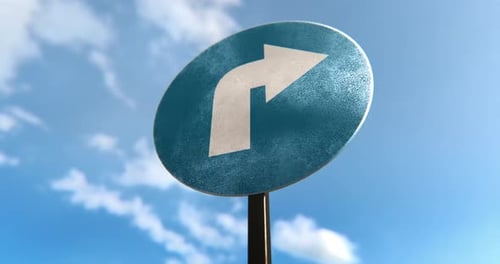 Turn Right Sign - 4K