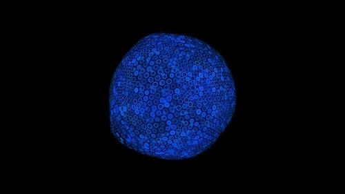 Abstract Futuristic Blue Hexagon Sphere Pulsating Animation