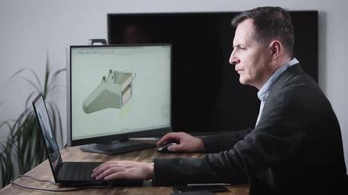 A Senior Engineer Works for an Industrial Corporation Designing Parts for Automobiles