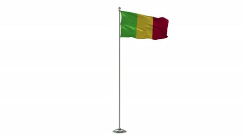 Waving Mali National Flag Animation