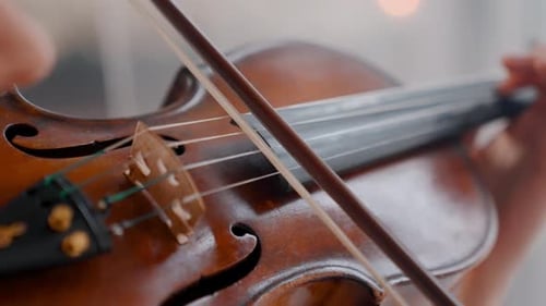 Close Up of Violin Being Played