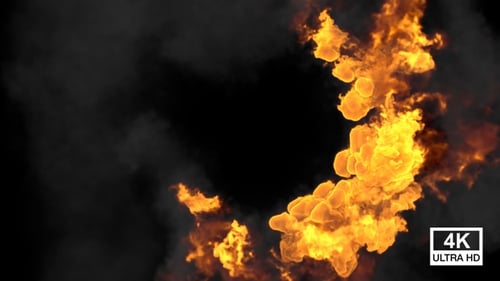 Cinematic Fire Explosion Reveal Transition