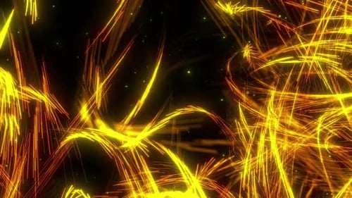 Dynamic Abstract Golden Light Particle Trails Background