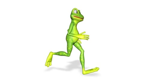 Frog Runs Side Looped Weißer Hintergrund
