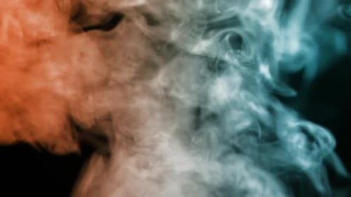 Abstract Smoke Swirls on Black Background
