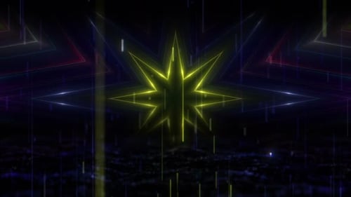 Dynamic Neon Star Lines Glowing Motion Graphics Background