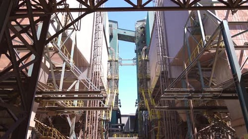 Cinematic factory view.