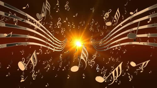 Elegant Animated Musical Notes Background Loop