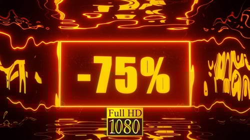 Animated Neon Discount Frame with Wavy Light Effect