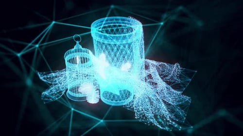 Industrial Vase Hologram Close Up Hd