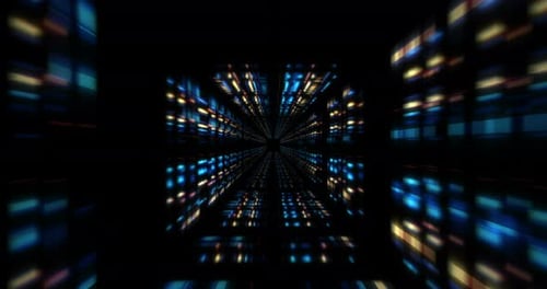 Futuristic Digital Tunnel Grid Loop Background