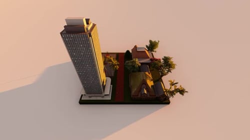 Isometric suburban house