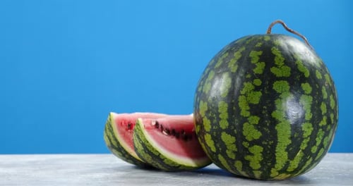 Fresh Watermelon Still Life on White Table