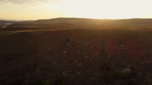 Aerial View Of The Historic Ruins At Sunset