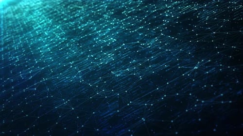 Abstract Futuristic Network Connection Data Loop