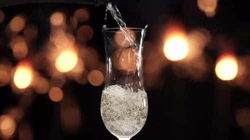 Champagne Poured into Glass for Special Occasion