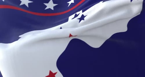 Realistic Waving Flag with Stars Seamless Loop