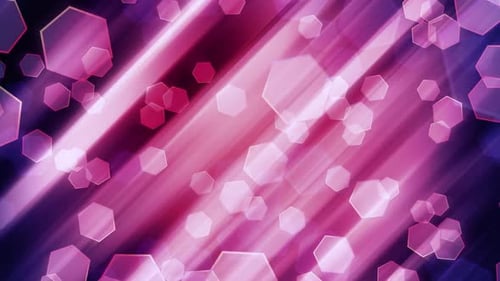 Abstract Pink Purple Hexagon Bokeh Light Rays Background Loop