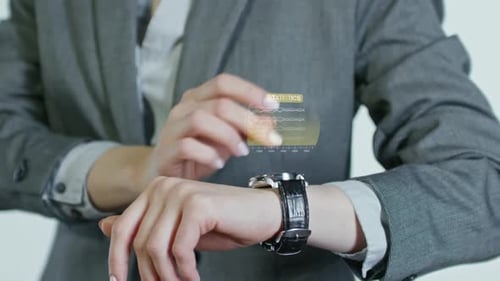 Futuristic Holographic Smartwatch Interface Display Animation