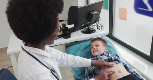 A Boy Teenager Suffers From Pain In The Appendix