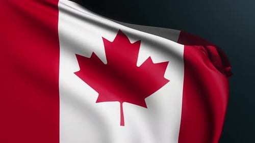 Seamless Loop of a Realistic Waving Canadian Flag