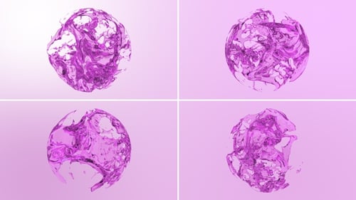 Abstract Purple Liquid Sphere Reveal Animation
