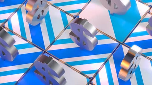 3D-Bewegungsgrafiken von bewegten Dollar