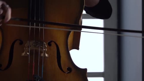 Close Up of Cello Being Played