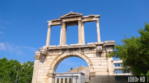 Arc d'Hadrien ou Porte d'Hadrien, Athènes, Grèce Parallax