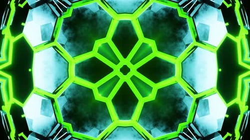 Neonleuchtendes Kaleidoskop. Animationsschleifen