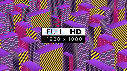 Vibrant Retro Geometric Abstract Animated Background Loop