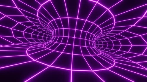 Retro Lila Led Neontunnel Vj Loop Animation Hintergrund