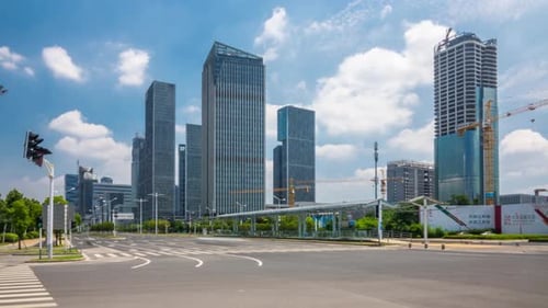 Time lapse of cityscape in nanjing city