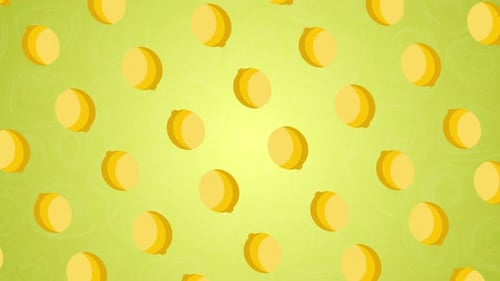 Seamless Loop of Rotating Lemons Pattern Background