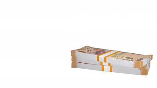Stacks of Indian 200 Rupee Banknotes Animation