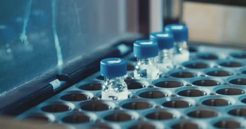 Automated Lab Robot Inserts Rods into Vials