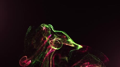 Abstract Glowing Particle Trails Fluid Motion Background