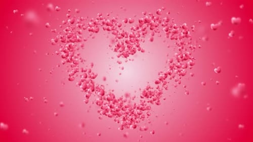 Glowing Red Heart Shapes Particles Background Saint Valentine’s Day Seamles Loop 4K