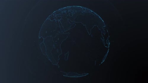 Futuristic Digital Earth Globe Rotation Loop