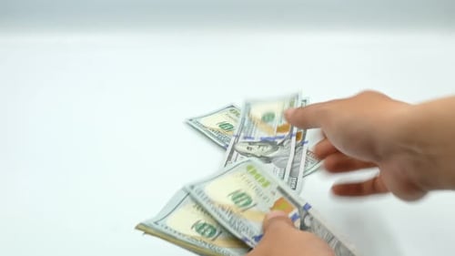 Einhundert US-Banknoten. Bargeld. Hundert Dollar, 100 Dollar